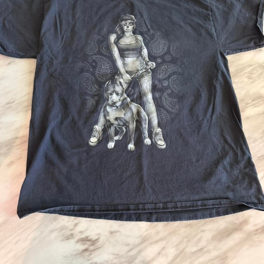 Black and grey graphic tee